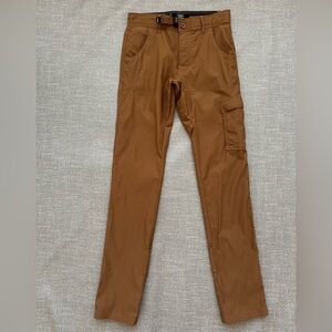 Prana Men’s Slim Fit Cargo Pants Brown Size 28x34 Stretch